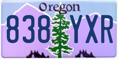 OR license plate 838YXR