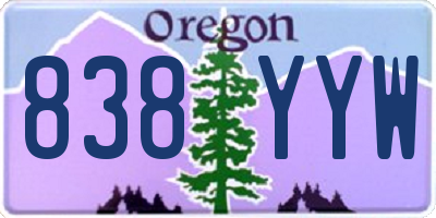 OR license plate 838YYW