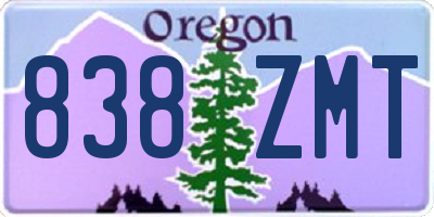 OR license plate 838ZMT