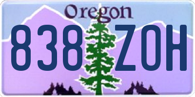 OR license plate 838ZOH