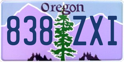 OR license plate 838ZXI