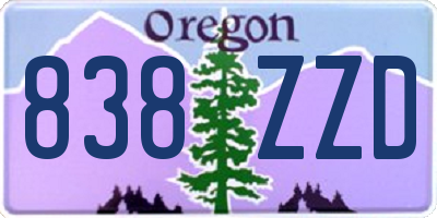 OR license plate 838ZZD