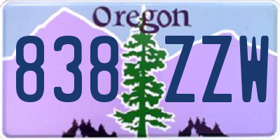OR license plate 838ZZW