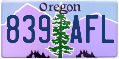 OR license plate 839AFL