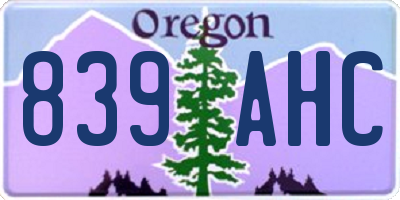 OR license plate 839AHC