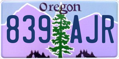 OR license plate 839AJR