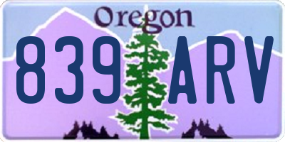 OR license plate 839ARV