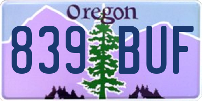 OR license plate 839BUF
