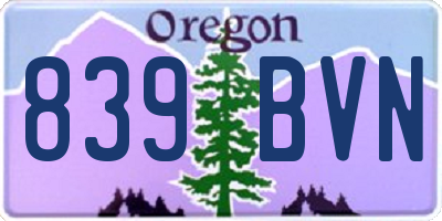 OR license plate 839BVN