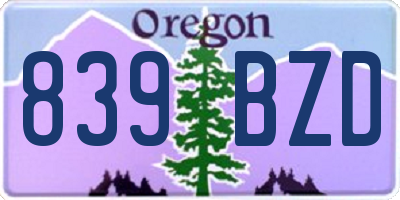 OR license plate 839BZD