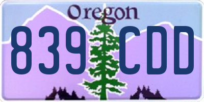 OR license plate 839CDD