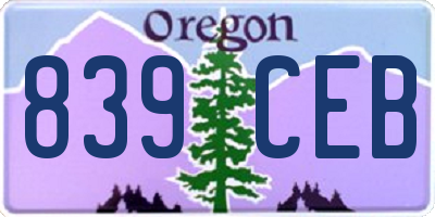 OR license plate 839CEB