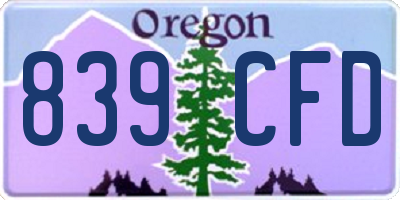 OR license plate 839CFD