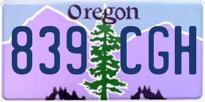 OR license plate 839CGH