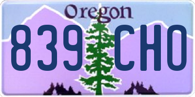 OR license plate 839CHO