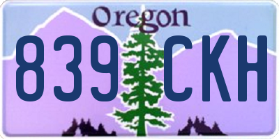 OR license plate 839CKH