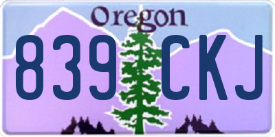 OR license plate 839CKJ