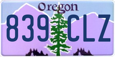 OR license plate 839CLZ