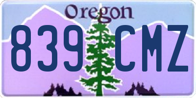 OR license plate 839CMZ