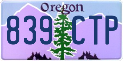 OR license plate 839CTP