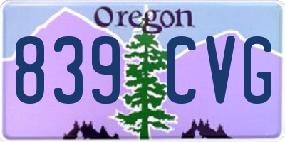 OR license plate 839CVG