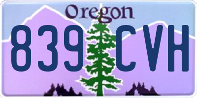 OR license plate 839CVH
