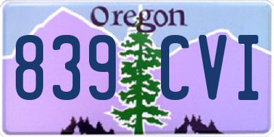 OR license plate 839CVI