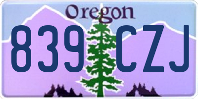 OR license plate 839CZJ