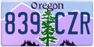 OR license plate 839CZR
