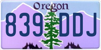 OR license plate 839DDJ