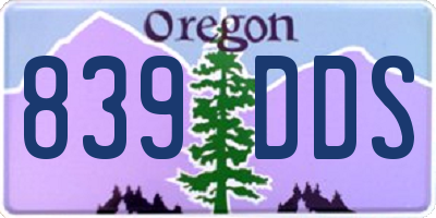OR license plate 839DDS