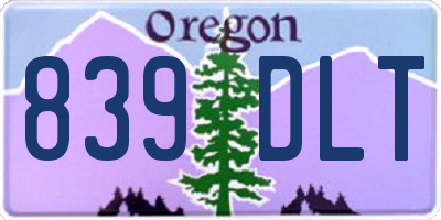 OR license plate 839DLT