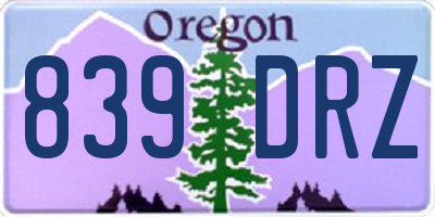 OR license plate 839DRZ