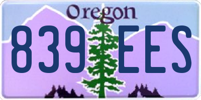 OR license plate 839EES