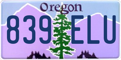 OR license plate 839ELU