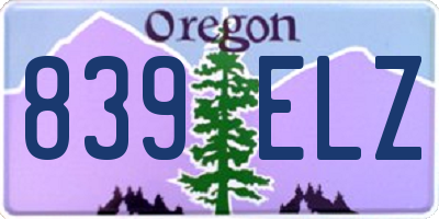 OR license plate 839ELZ