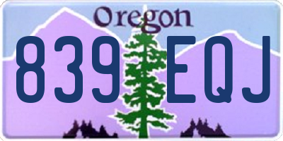 OR license plate 839EQJ