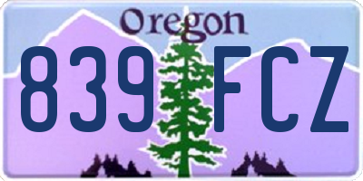 OR license plate 839FCZ