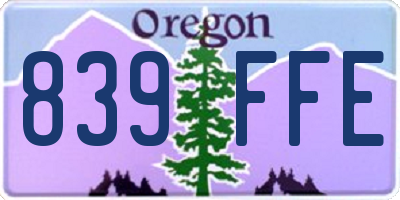 OR license plate 839FFE