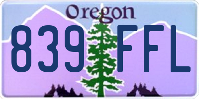 OR license plate 839FFL