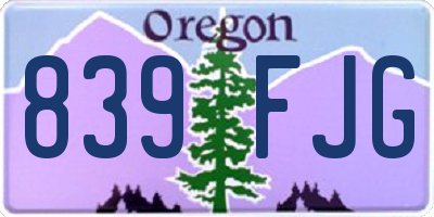 OR license plate 839FJG