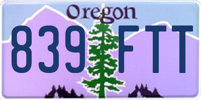 OR license plate 839FTT