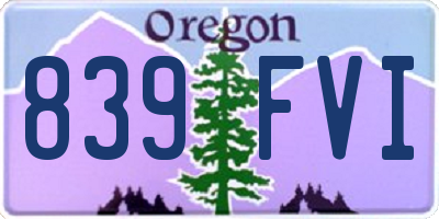 OR license plate 839FVI