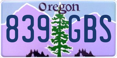 OR license plate 839GBS