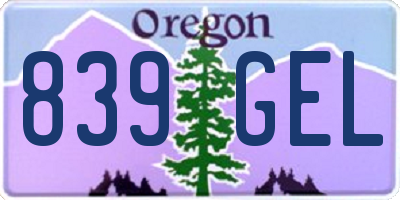 OR license plate 839GEL