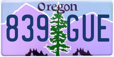 OR license plate 839GUE