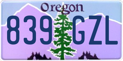 OR license plate 839GZL