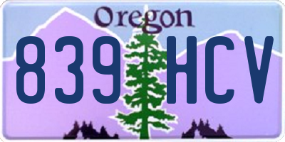 OR license plate 839HCV