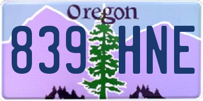 OR license plate 839HNE