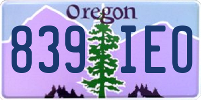 OR license plate 839IEO